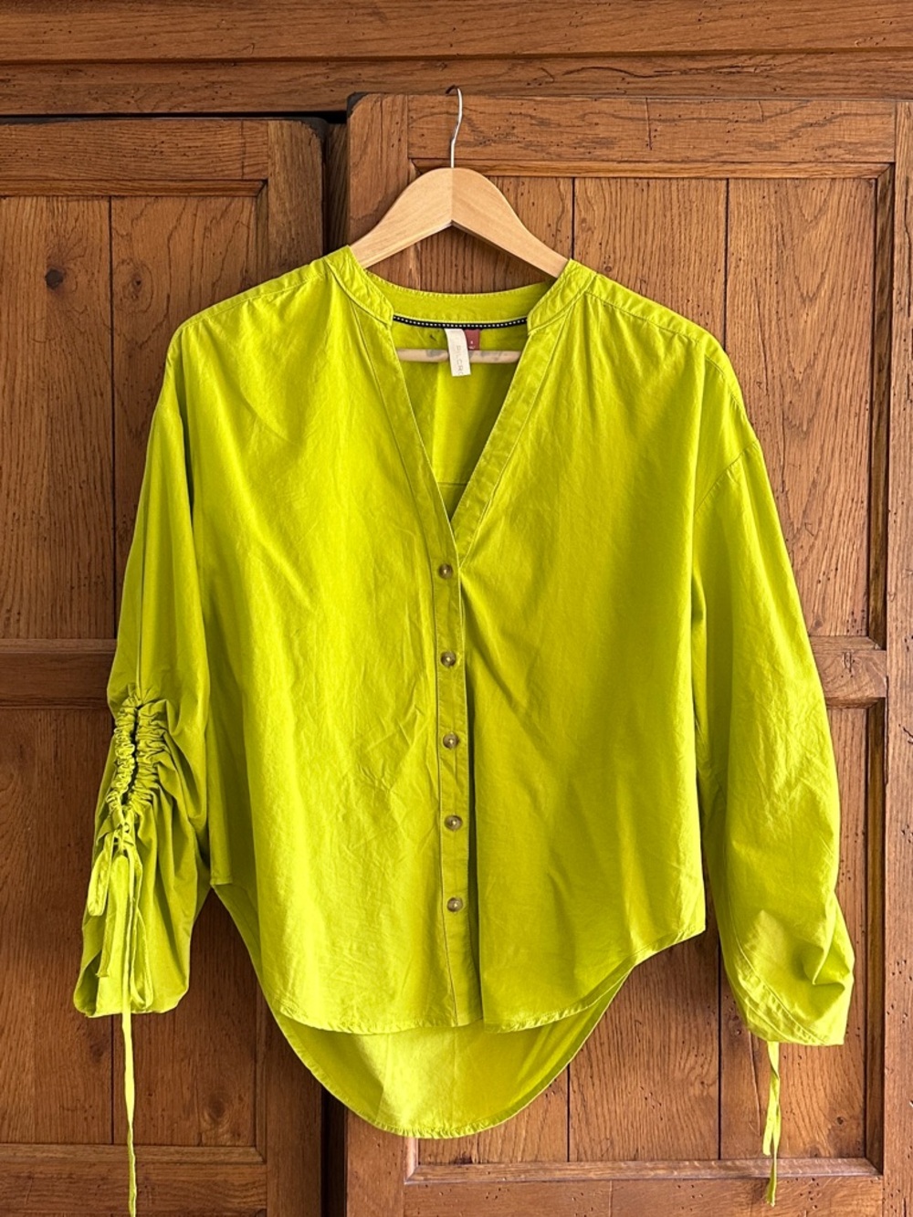 Pilcro Lime Green Button-Up Blouse